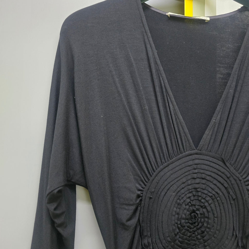 Day Birger et Mikkelsen Black Modal Blend Midi Dress with Circular Detail, XS
