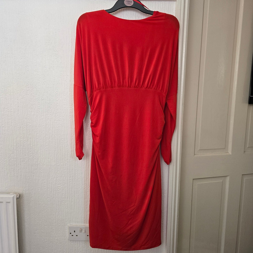 Coast Laurie Jersey Shift Dress Red Size 16, BNWT, ruched jersey stretch
