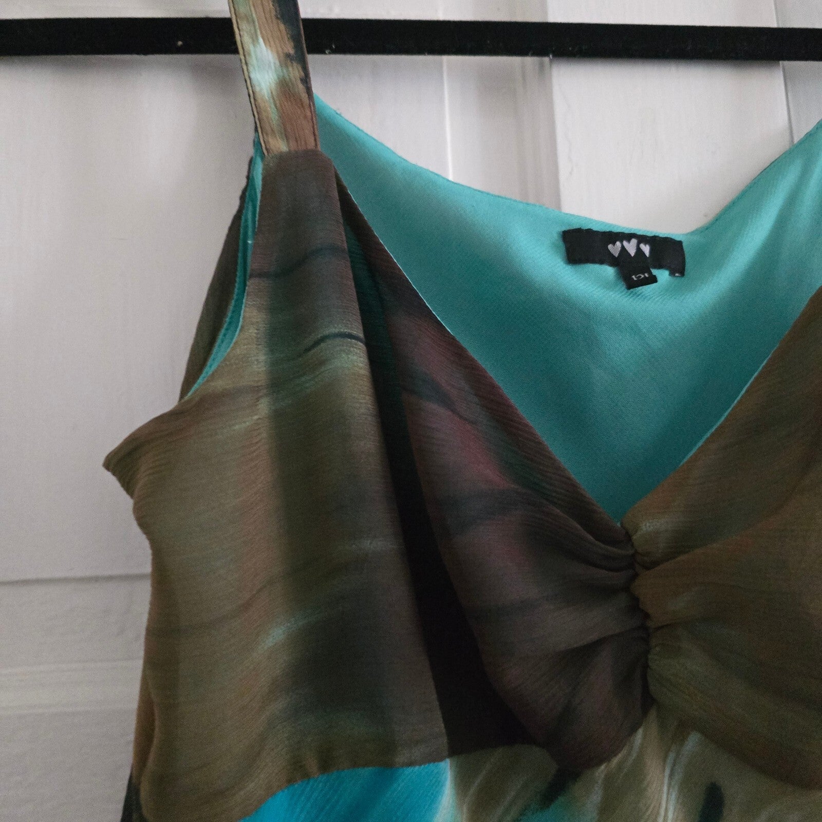 Per Una Elegant Blue and Brown Tie-Dye Layered Midi Dress Size 12, wedding, glam