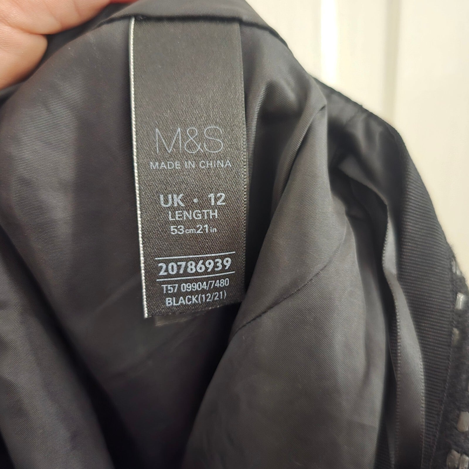 M&S Woman Black Textured Mini Skirt UK 12, smart, formal