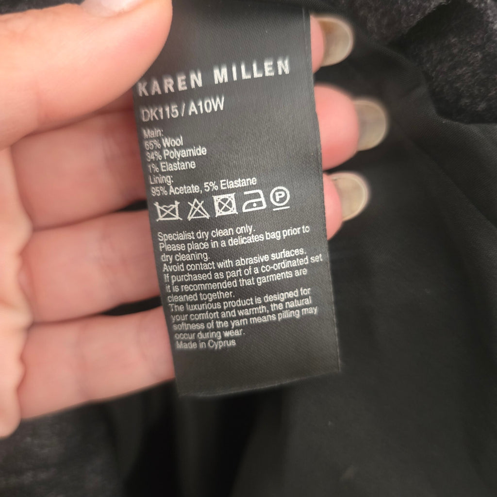 Karen Millen Grey Wool Blend Pencil Dress UK 12, luxury, formal, office
