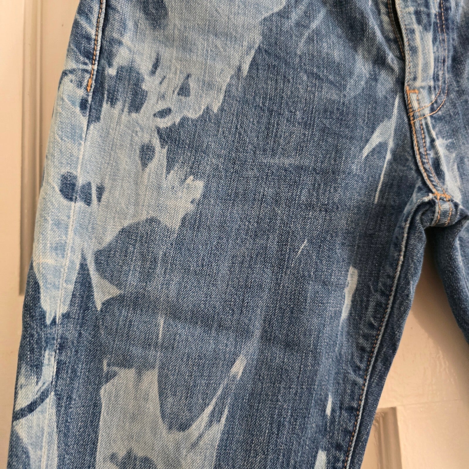 Levi's 511 Slim Fit Tie-Dye Effect Blue Denim Jeans W30 L32, rare, vintage