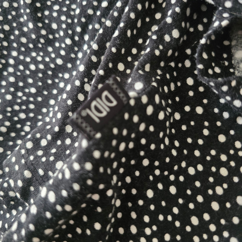 DIDI Black and White Polka Dot Short Sleeve Top Medium