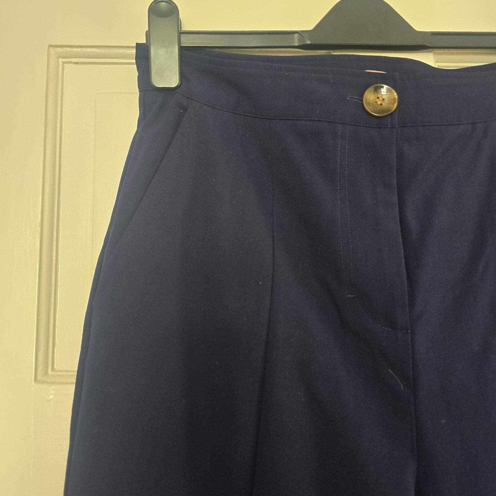 KITRI Navy Blue Wide-Leg Trousers UK 12 / US 8