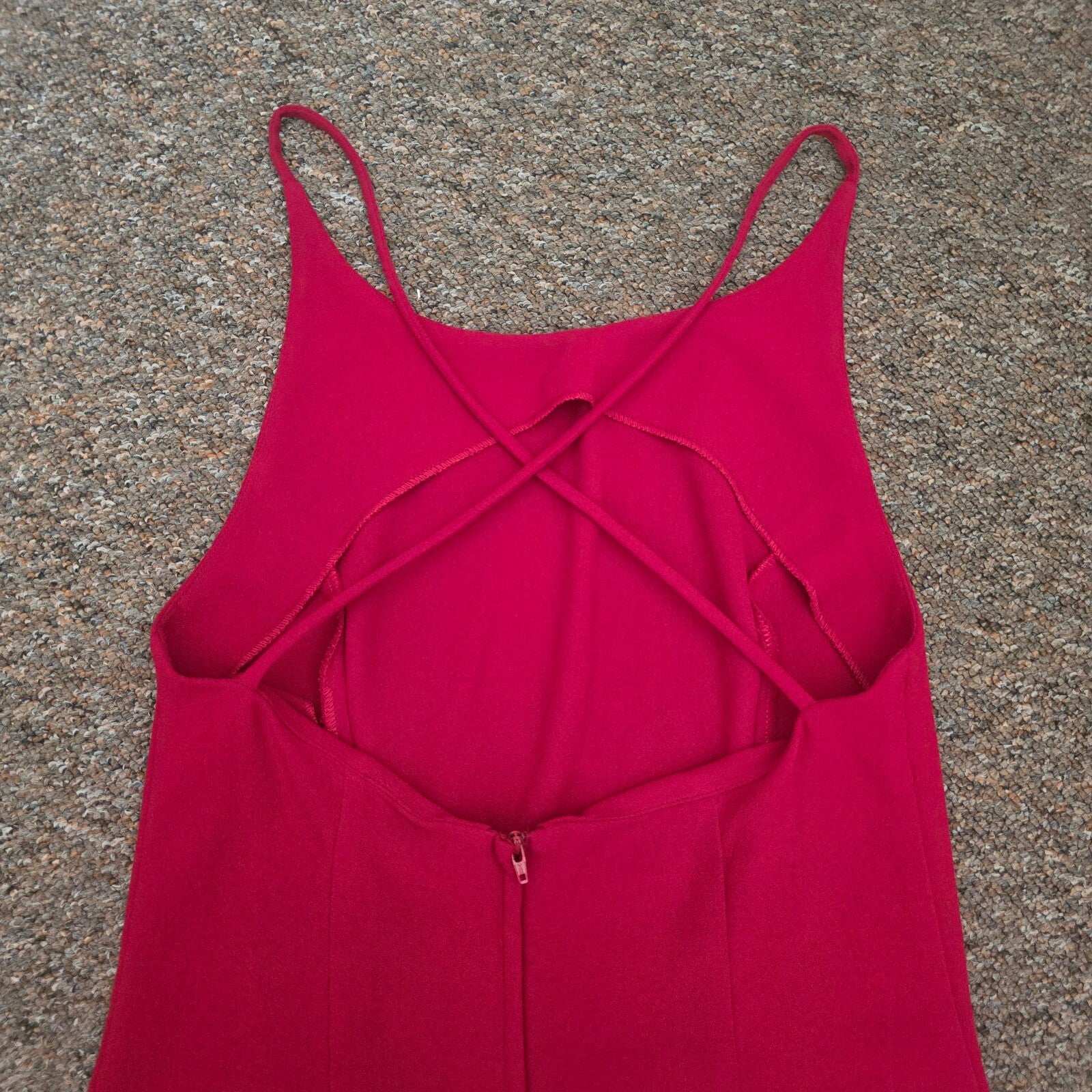 Wallis Red Strappy Back knee length Dress Size 10 work business smart casual criss cross back