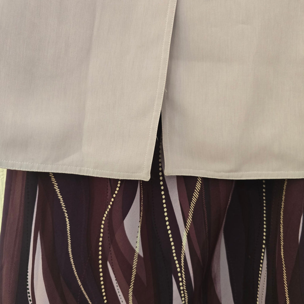 Windsmoor Lilac V-Neck Button Blazer, Purple Patterned Slip Skirt Suit Set coord