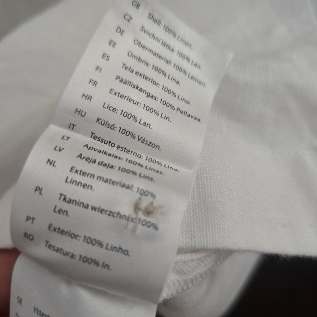 COS White Relaxed Fit Oversized Linen Shirt Dress EUR XS, Midi Length, pockets