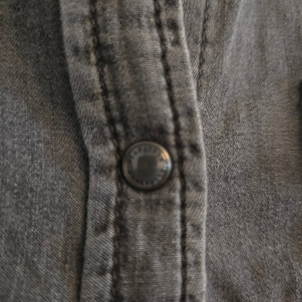 AllSaints Cropped Denim Shirt Thin Jacket UK 6, layering, festival, blogger fave