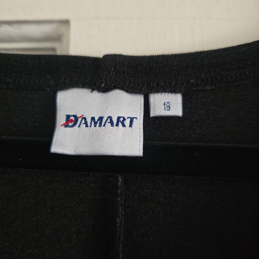 Damart Black Sleeveless Maxi Dress Size 18, small side slits,