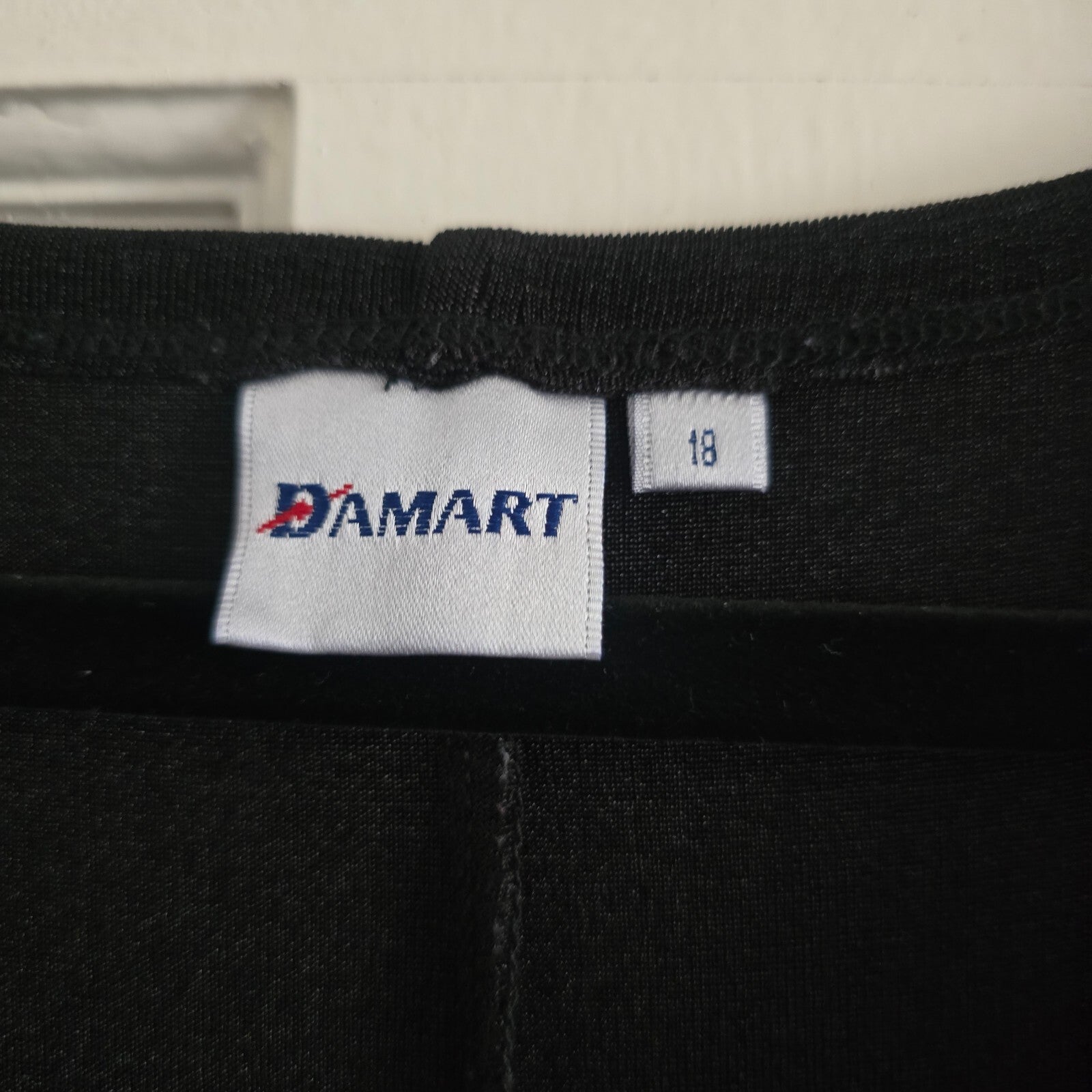 Damart Black Sleeveless Maxi Dress Size 18, small side slits,