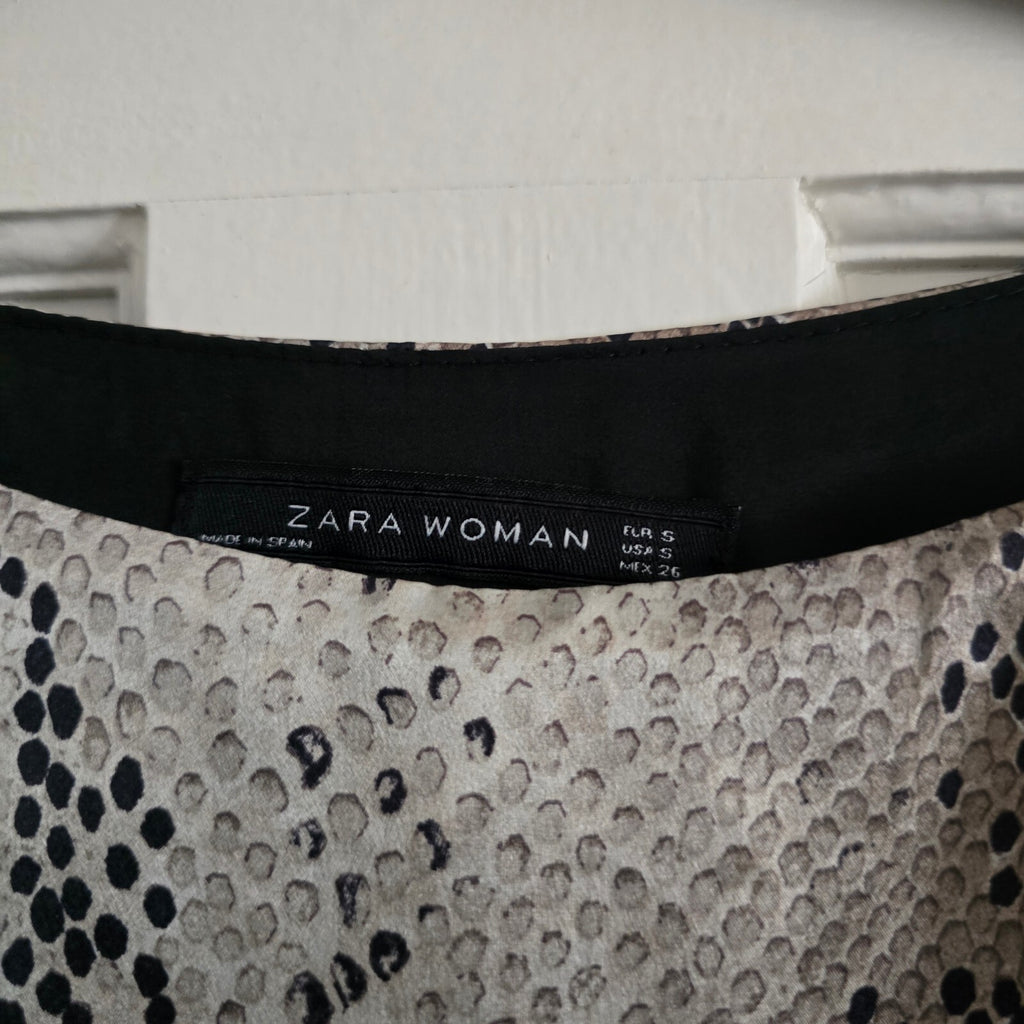 Zara Snake Print Long Sleeve Mini Dress, Silk/Satin feel, size S, sold out