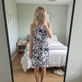 Chaps Women's Black and White Floral Sleeveless Mini Dress Size 6