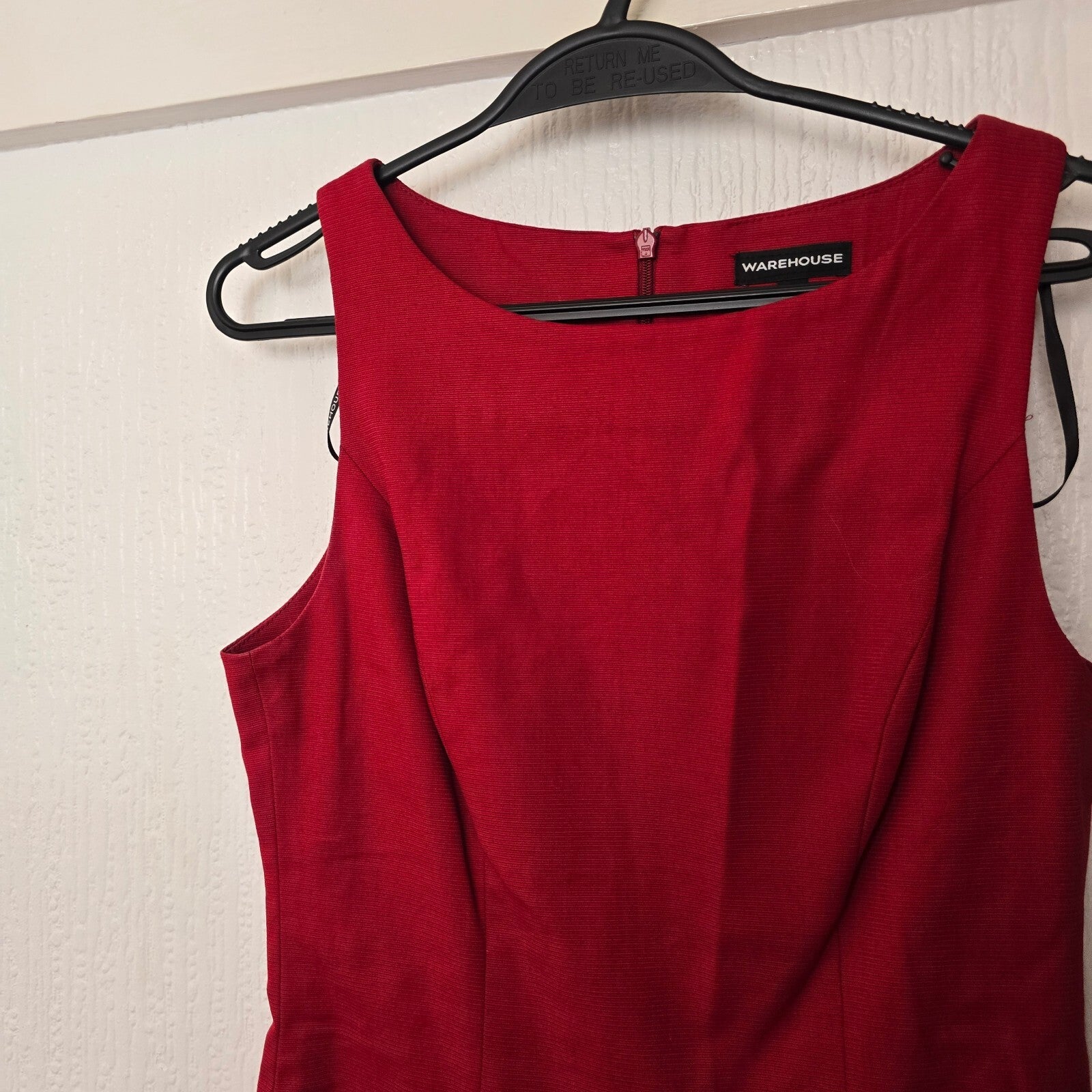 Warehouse Red Sleeveless Drop Waist Dress UK 10