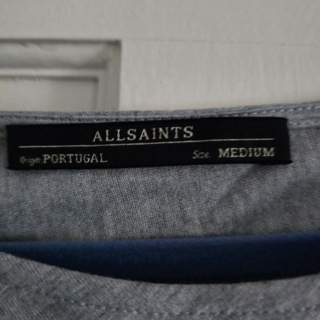 AllSaints Relia Grey Viscose Sleeveless Dress Size Medium, premium, luxury