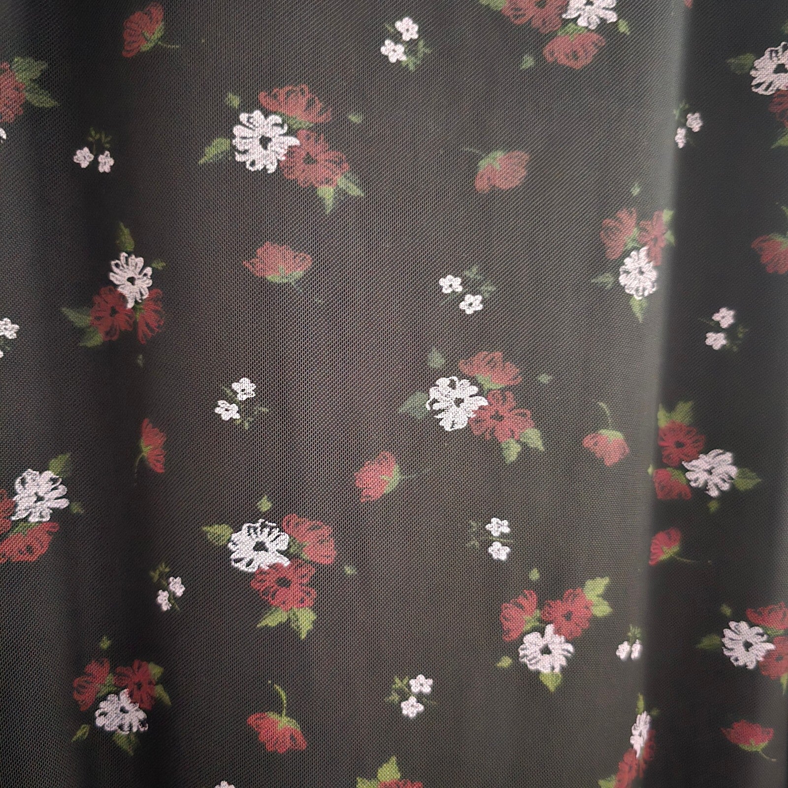 Daisy Street Black Floral Mesh Midi Dress UK 10, summer, festival, holiday boho