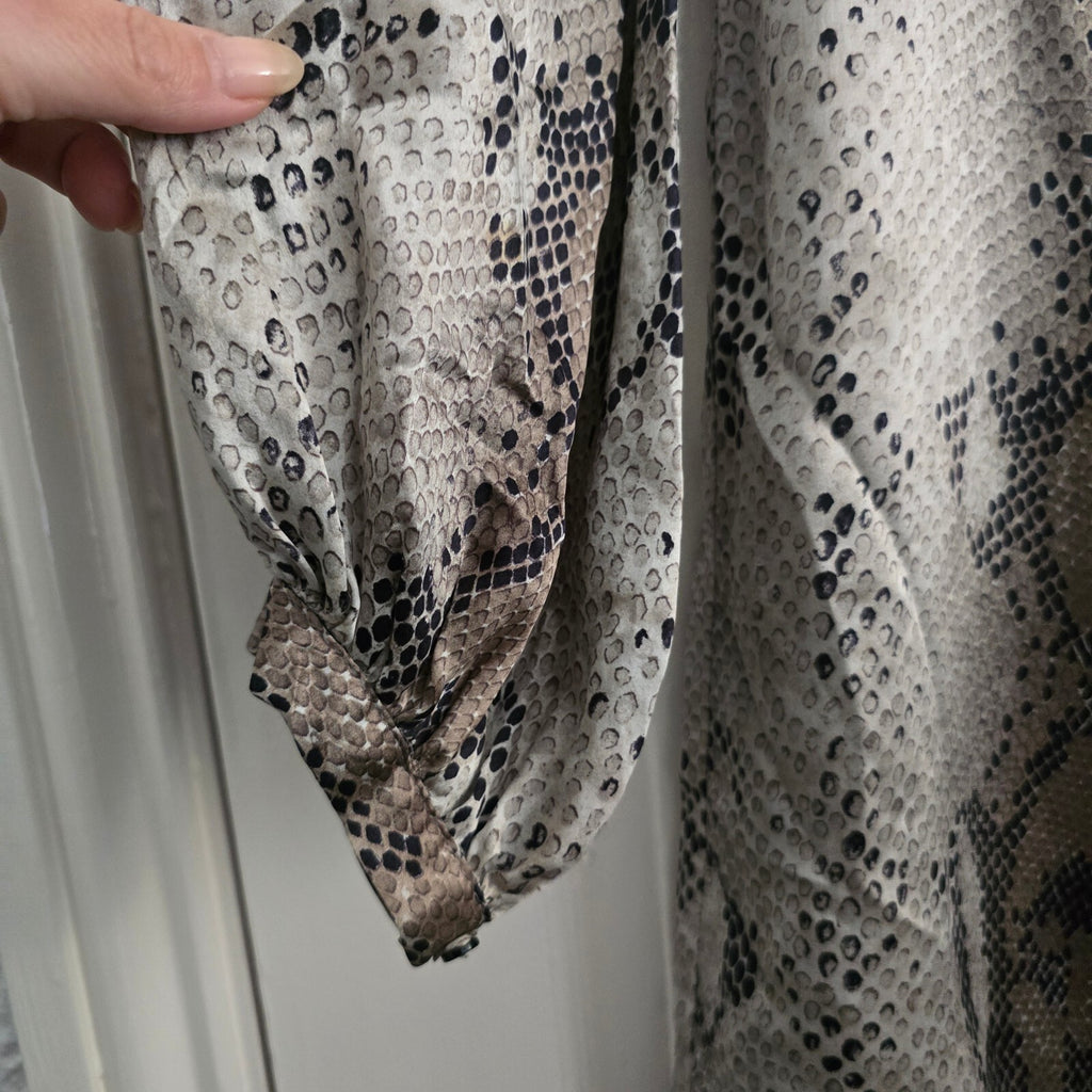 Zara Snake Print Long Sleeve Mini Dress, Silk/Satin feel, size S, sold out