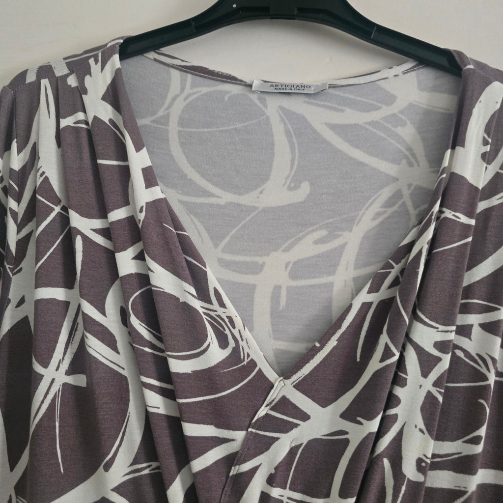 Artigiano Made in Italy Viscose and Elastane Patterned Dress Size 14, soft