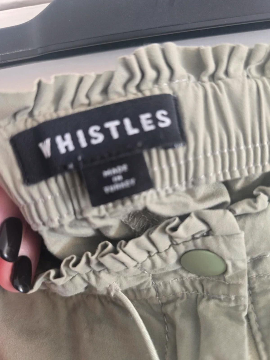 Whistles Pippa Parachute Sage Green Trousers, 14, Current Stock, 90s festival