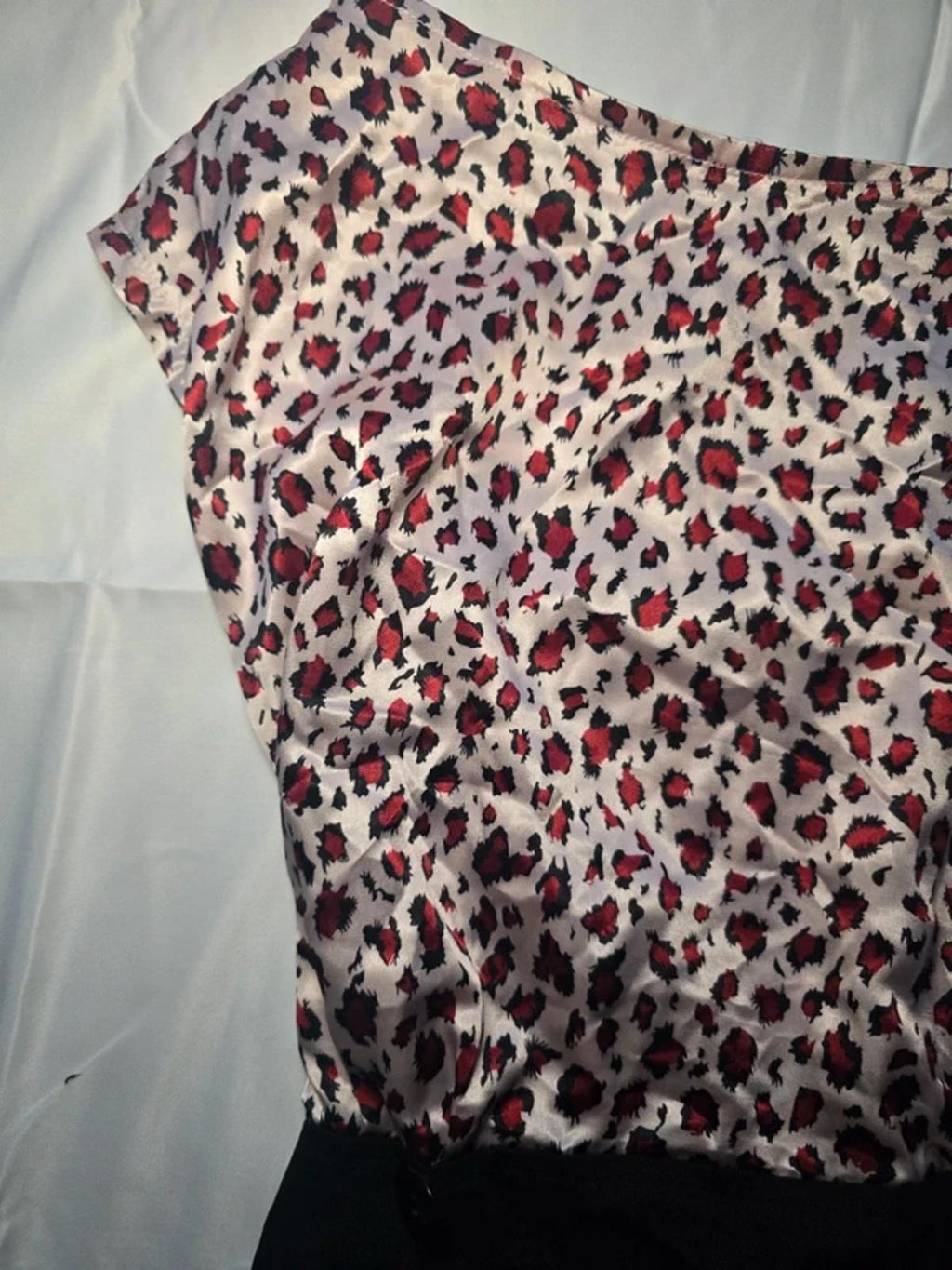 Funk Rock animal print and pencil skirt dress, satin style top, size S, retro