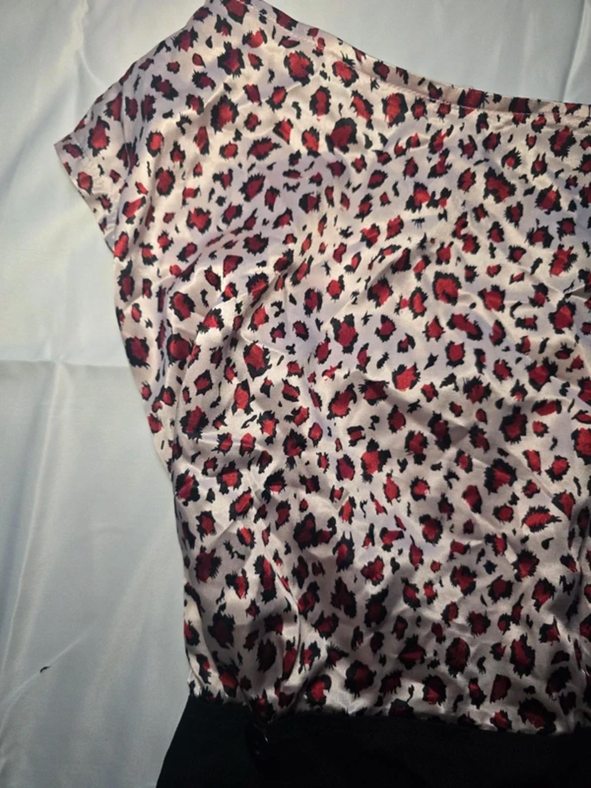 Funk Rock animal print and pencil skirt dress, satin style top, size S, retro