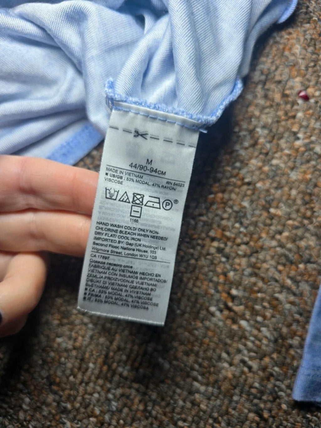 Banana Republic Faux Wrap Jersey Shirt, Light Blue, Size M, Excellent Condition