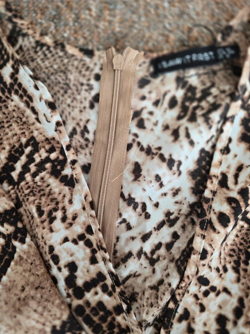 I Saw It First Long sleeve faux wrap animal print mini dress, size 10