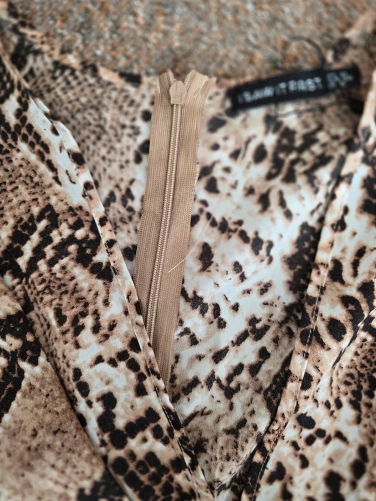 I Saw It First Long sleeve faux wrap animal print mini dress, size 10
