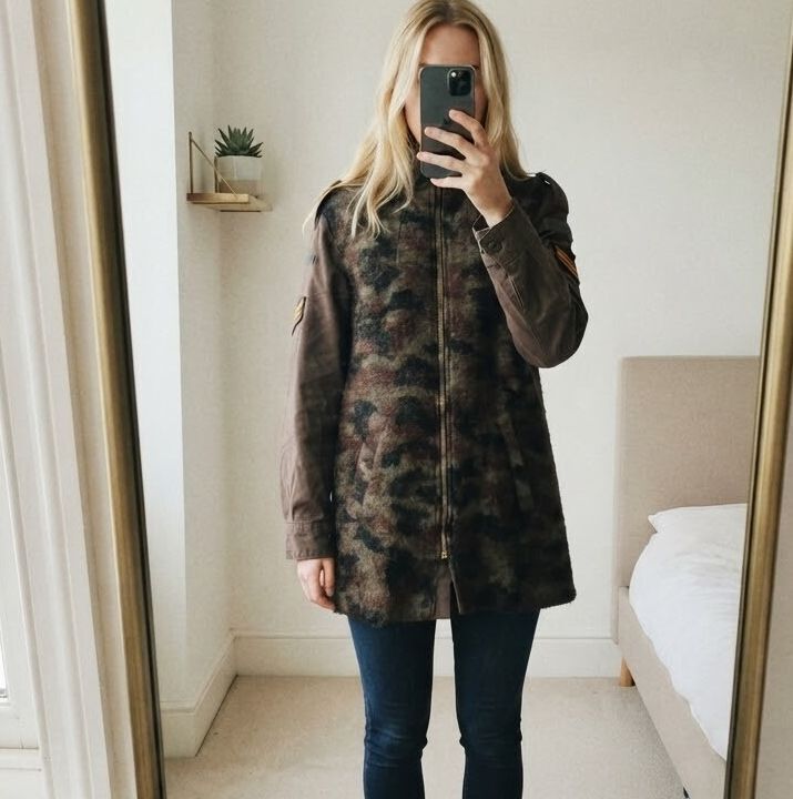 Zara Trafaluc Collection Women's Coat with Wool Blend and Utility Sleeves size M