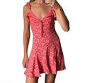 ZARA Red Floral Ruffle Strap Summer Mini Dress XS, cute, holiday, summer