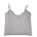 Brandy Melville White and Red Heart Print Lace Trim Cami Top, size S, Y2K