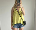 BCBGMAXAZRIA "Avalyn" 100% Silk Strapless Halter Top, loose fit, size 8/10