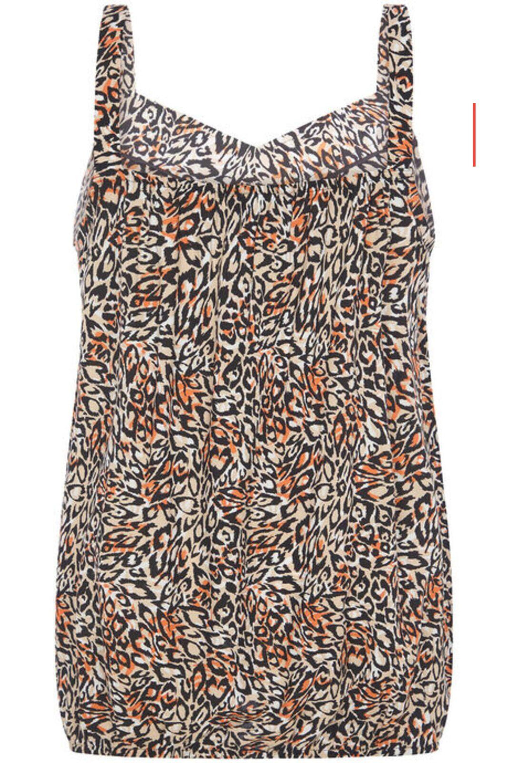 Bonmarché Women's Animal Print Sleeveless Bubble Hem Vest Camisole Top Size 20