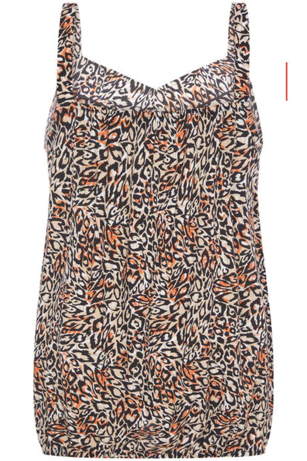 Bonmarché Women's Animal Print Sleeveless Bubble Hem Vest Camisole Top Size 20