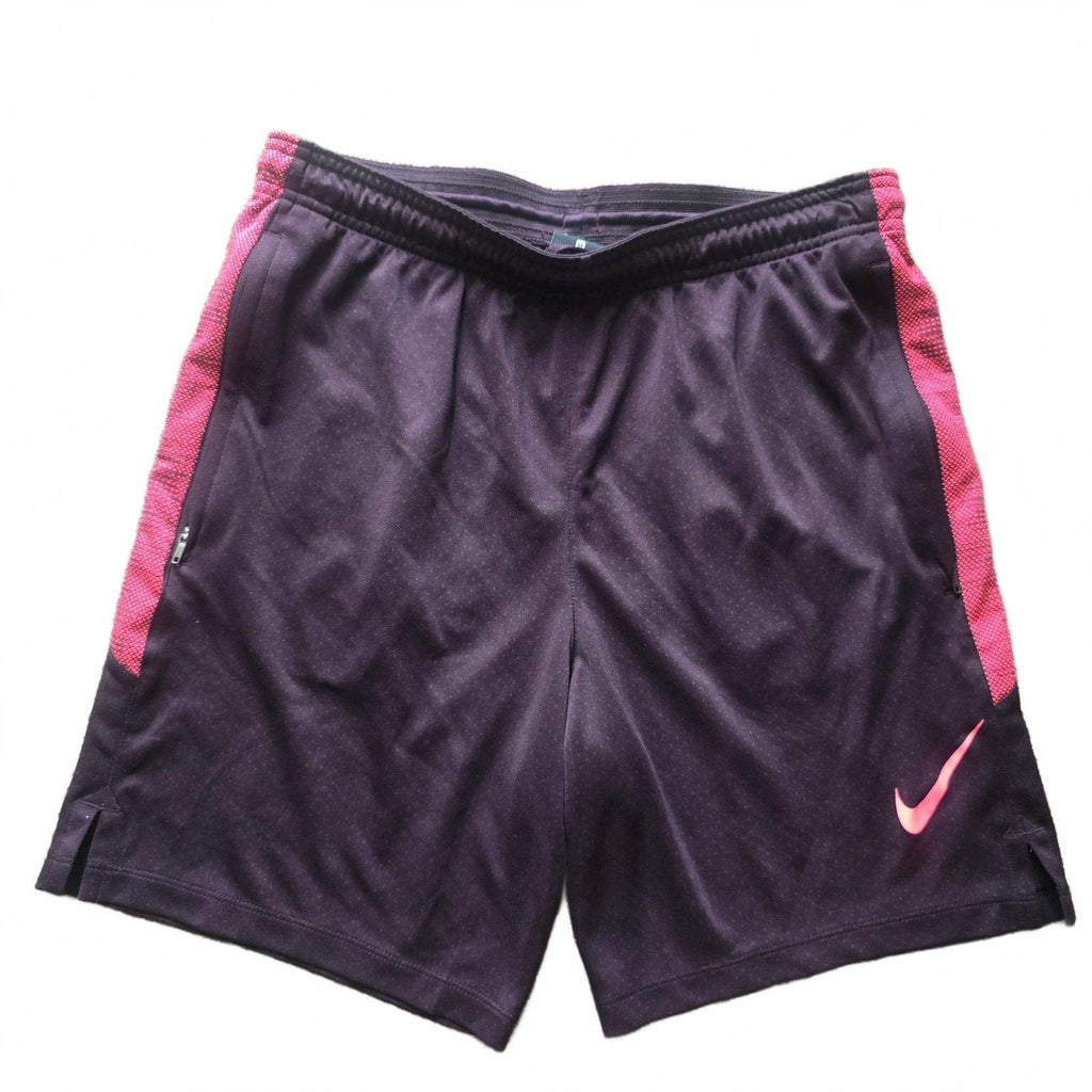 Nike Dri-Fit Men's Athletic Shorts Medium Black with Pink Stripes