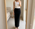 Zara W&B Collection Black Long Thin Knitted Stretch Skirt Size L
