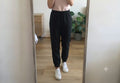 FatFace Black Elastic Waist Jogger Pants UK 12R relaxed soft lightweight comfy