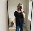 Zara Basic Black Sheer Short Sleeve Blouse Size L, lightweight, formal