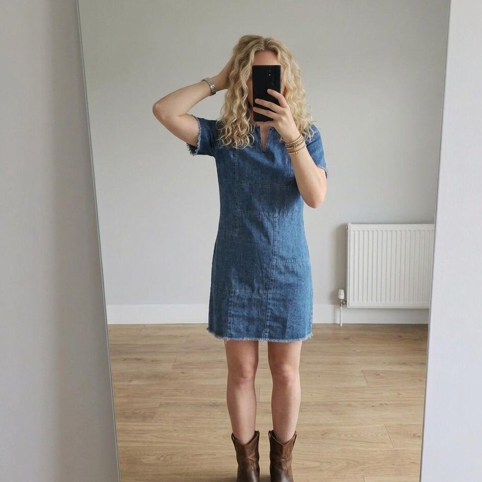 AllSaints Denim Dress UK 4, style Ann, summer, festival, sold out, blogger