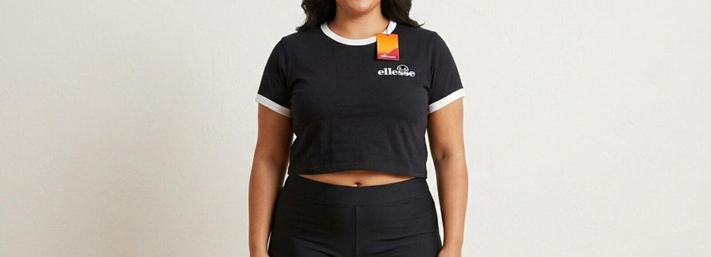 BNWT Ellesse Helian Black Cropped Bikini Top, size 20,