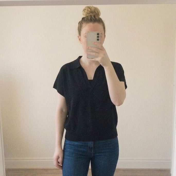 Joie Black Short Sleeve Knit Sweater Top Size L, BNWT, Thin Knit, Collar
