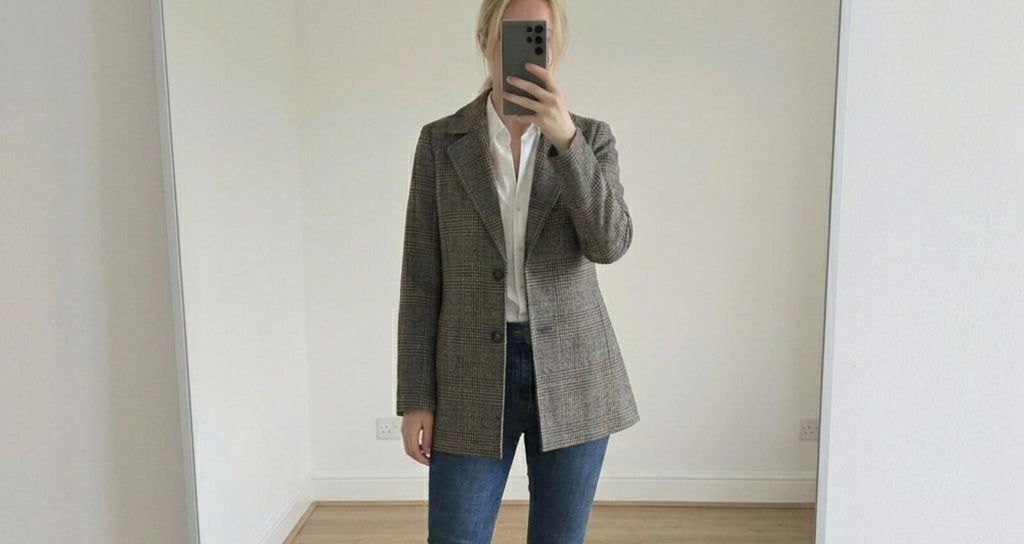 Avec Les Filles Tweed Sigurd Longline Blazer Trench, Brown Tweed, Designer