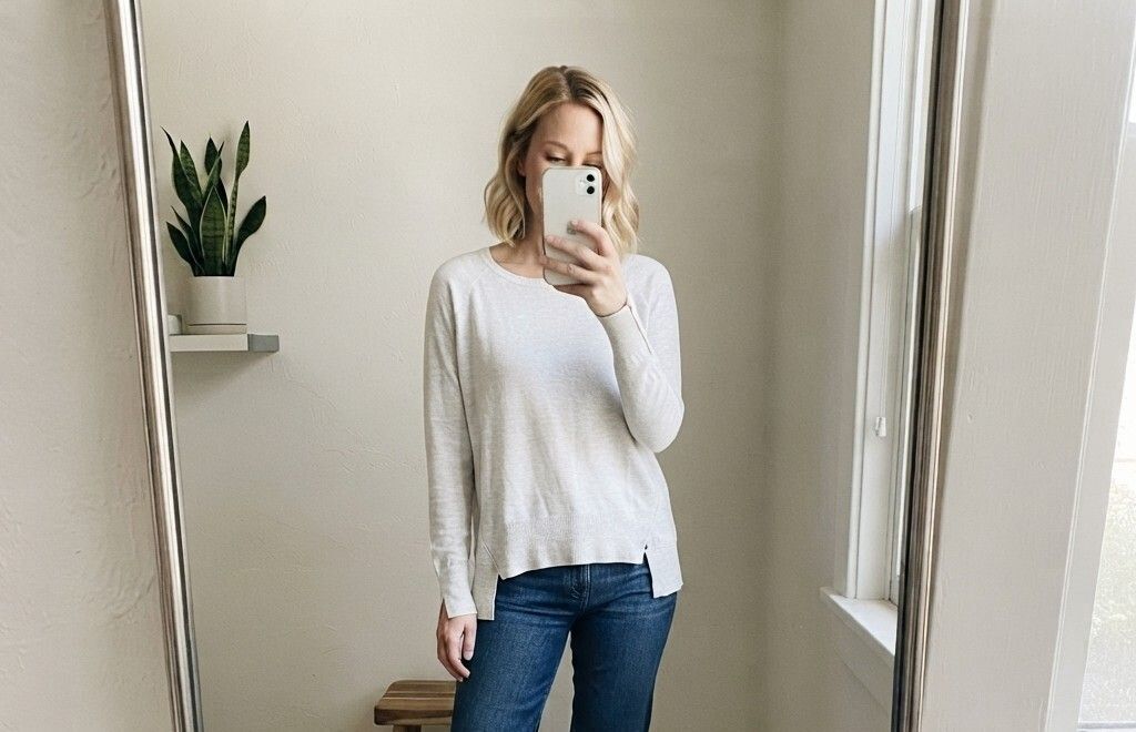 Zara Light Grey Marl thin Knit Sweater with Side Slits, size L