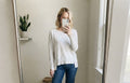 Zara Light Grey Marl thin Knit Sweater with Side Slits, size L