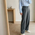 Zara High-Waisted Darted Straight-Leg Trousers, Grey Marl, Sold Out, Size L