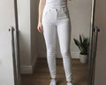 F&F White Skinny Jeans with Zip Detail UK 10, high waisted stretch skinny fit