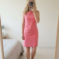 Kenneth Cole New York Pink Sleeveless Dress with Back Zipper, Designer, UK 8